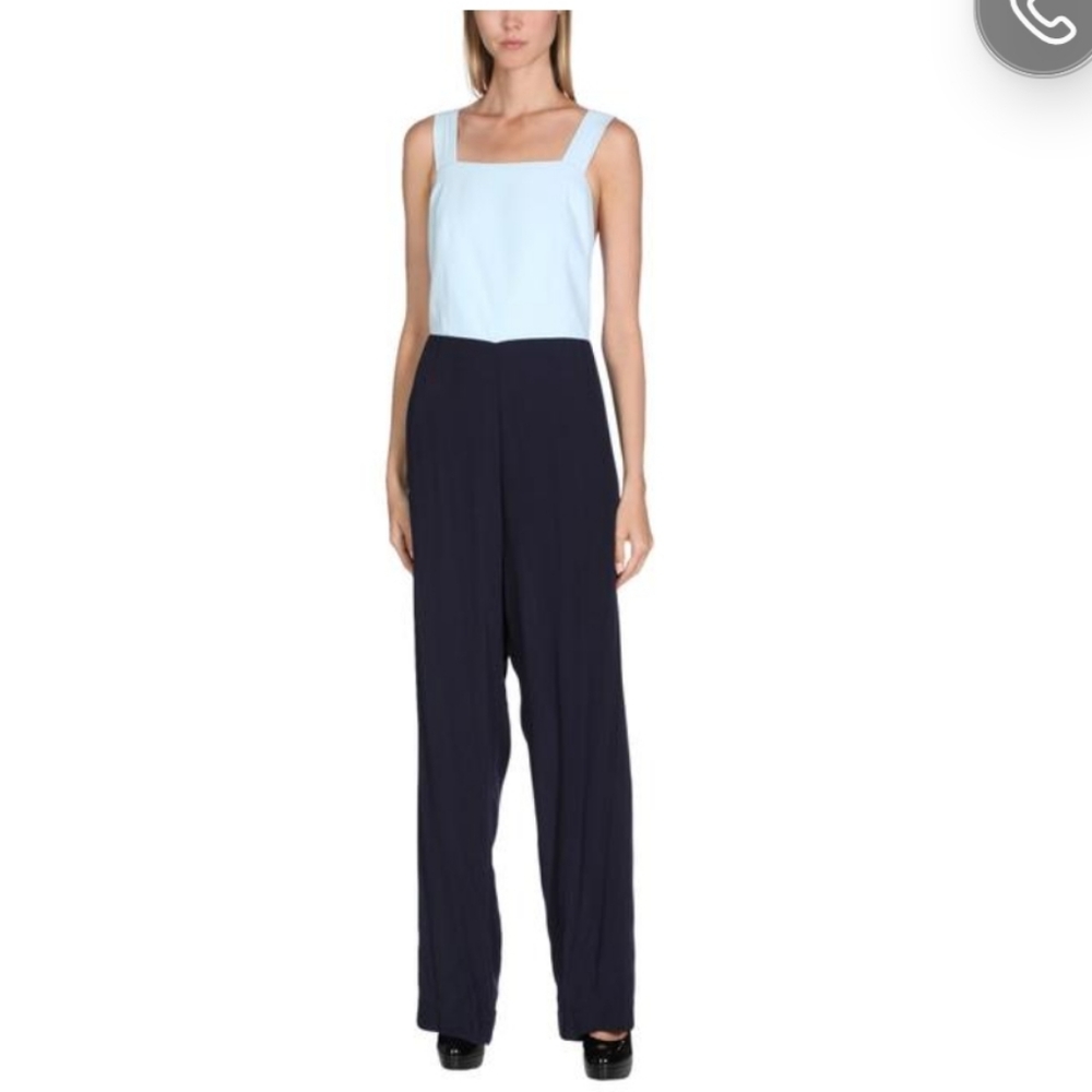 Staud Navy Open Back Color Block Euc Jumpsuit Siz… - image 1